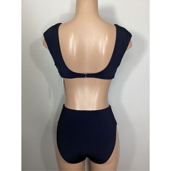 New. Trina Turk black front tie bikini set. 4-top/6-bottom. $155 - Picture 6 of 10